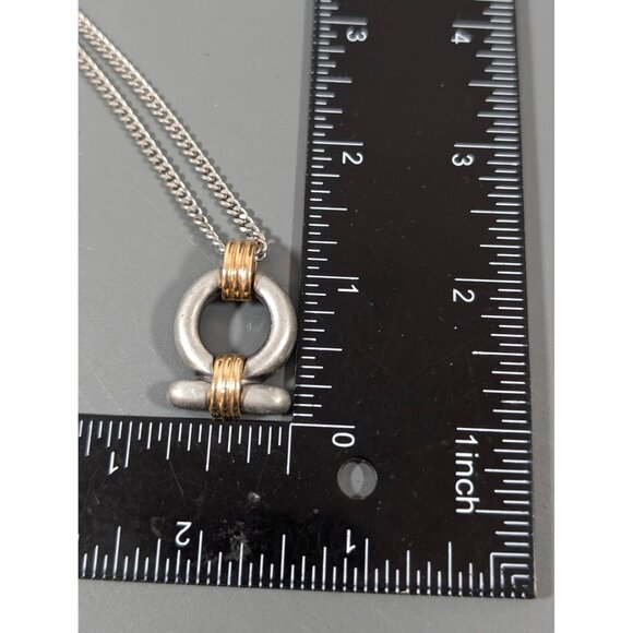 Vintage Avon Two Tone Infinity Symbol Necklace Silver Tone 18" - Picture 9 of 9